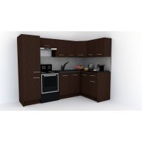 Bucatarie de Colt GENA NEW 2 DR. 140-250, Fara Corp de Cuptor, Wenge / Decor 8548